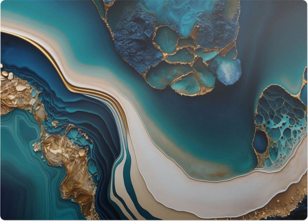 Abstrakte Welle – Bodenschutzmatte – Stuhlunterlage 140x100 cm – Rutschfest – Hartbodenmatte