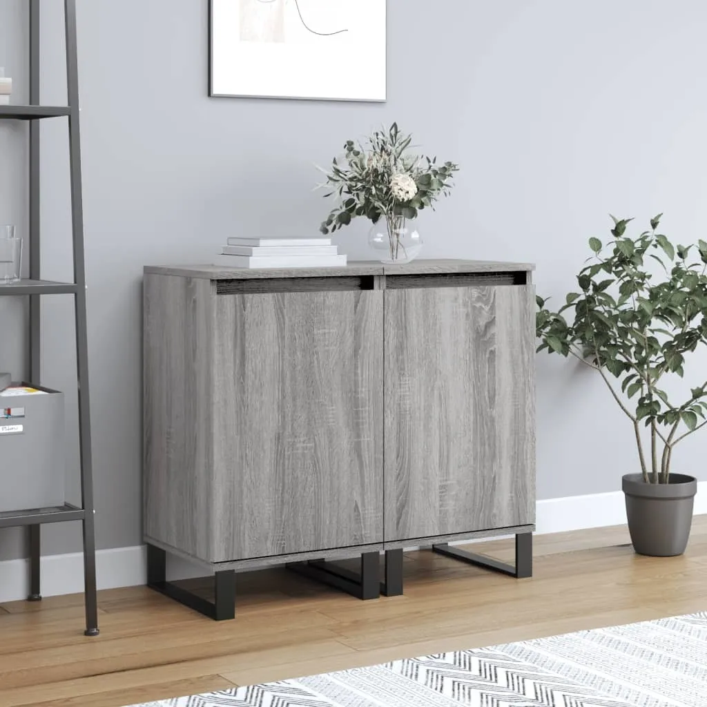 Maison Exclusive Set 2 Credenze Moderne Grigio Sonoma 40x35x70 cm