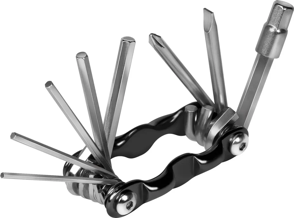 Outil multifonction vélo 9 en 1 pliable en acier avec tournevis intégré