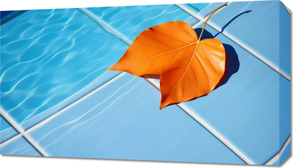 Quadro Stampa Tela 70x40 Foglia sull'Acqua - Arredo Moderno Casa