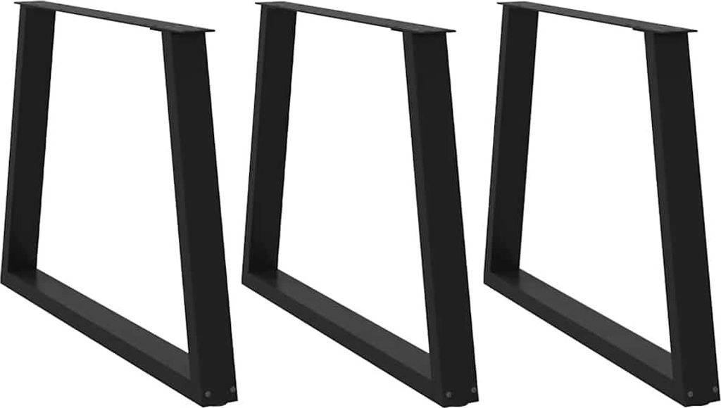 Esstisch Beine V-Form 3 Stück Schwarz 100x(72-73,3) cm Stahl