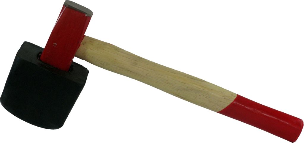 Plattenhammer 'PB' 1,25 kg Eckig, vulkanisierter Aufsatz