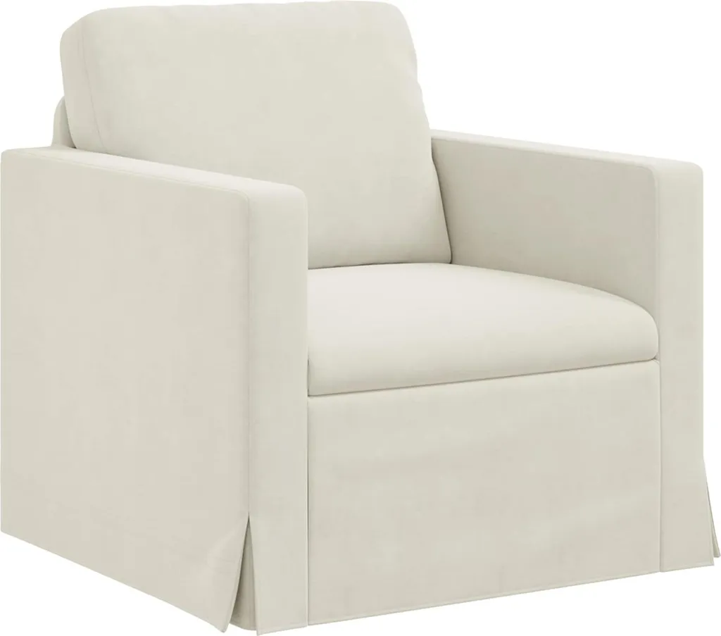 vidaXL Divano Crema Dimensioni totali: 78 x 78 x 80 cm (L x P x A) Velluto