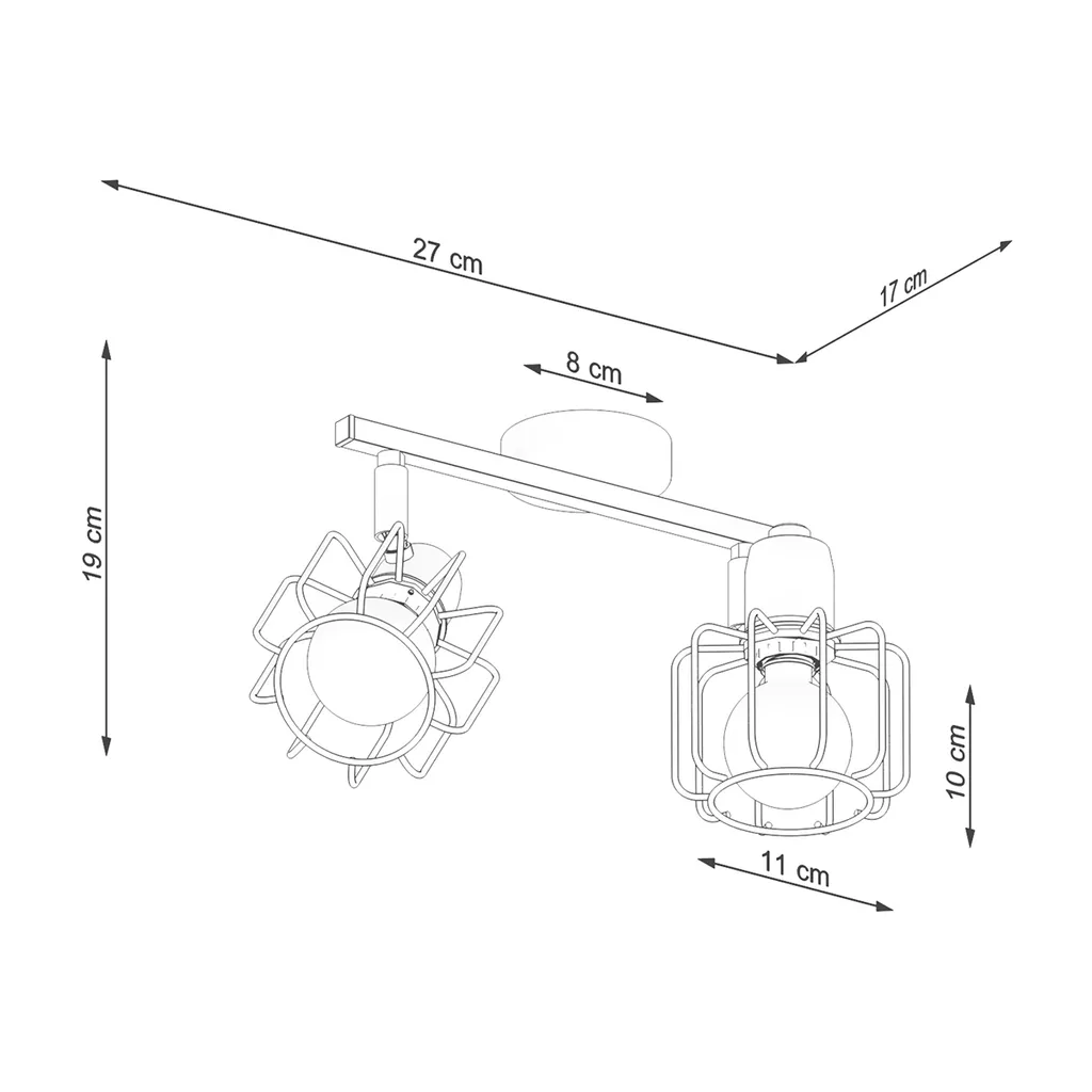 Plafonnier SAPPOX 2 E14 Blanc LUMILO - Double Éclairage Finition Métal CE