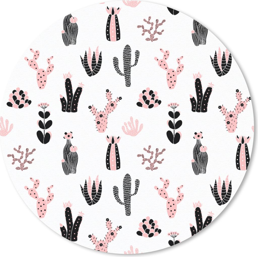 MuchoWow Mauspad Mousepad Mädchen - Kaktus - Rosa - Muster - Mädchen - Kinder - Kinder 40x40 cm - Mousepads - Maus Mat - Pad - Mausunterlage - ...