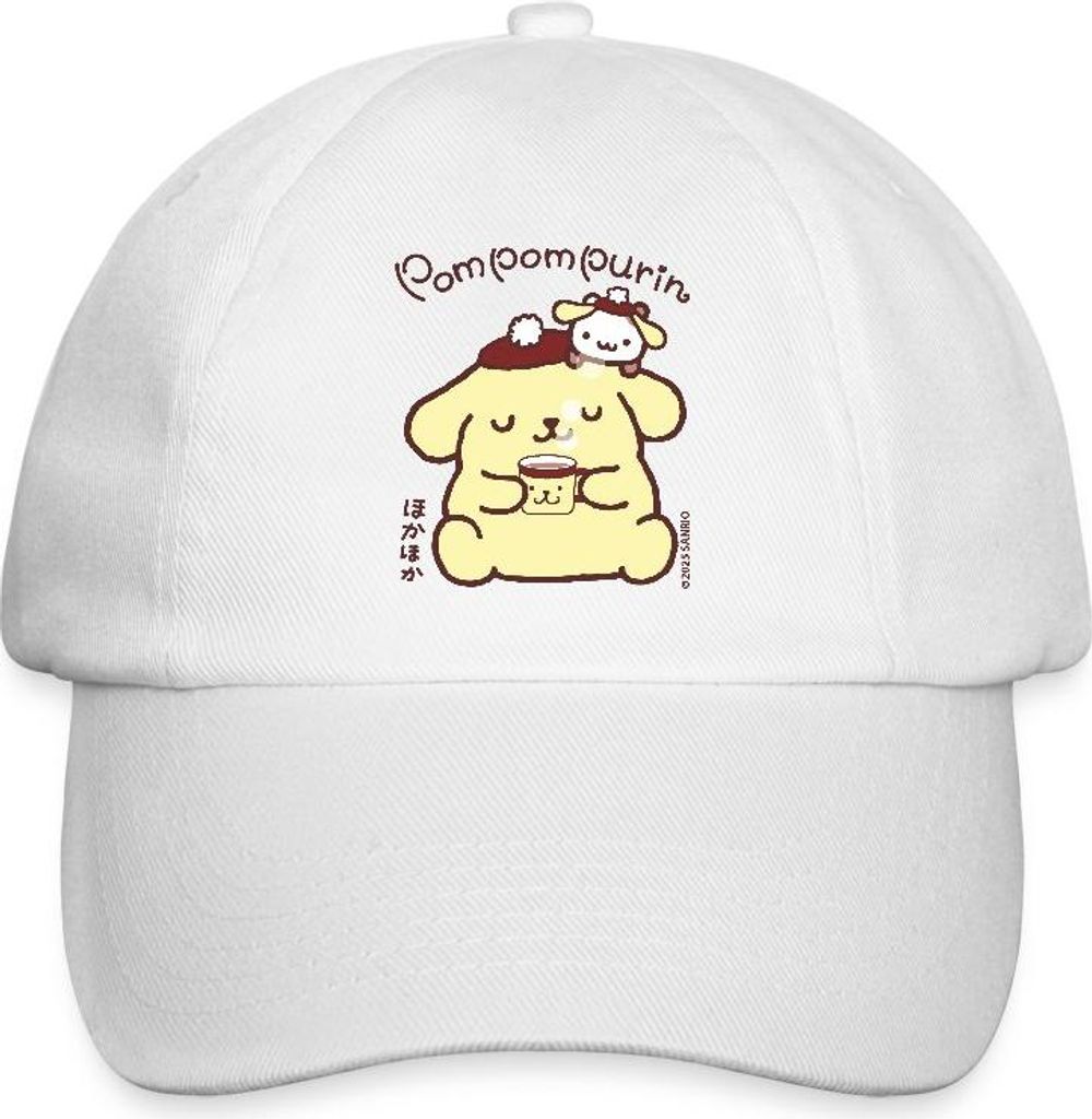 Spreadshirt Pompompurin Trinkt Kaffee Mit Muffin Baseballkappe, One size, Weiß/Weiß