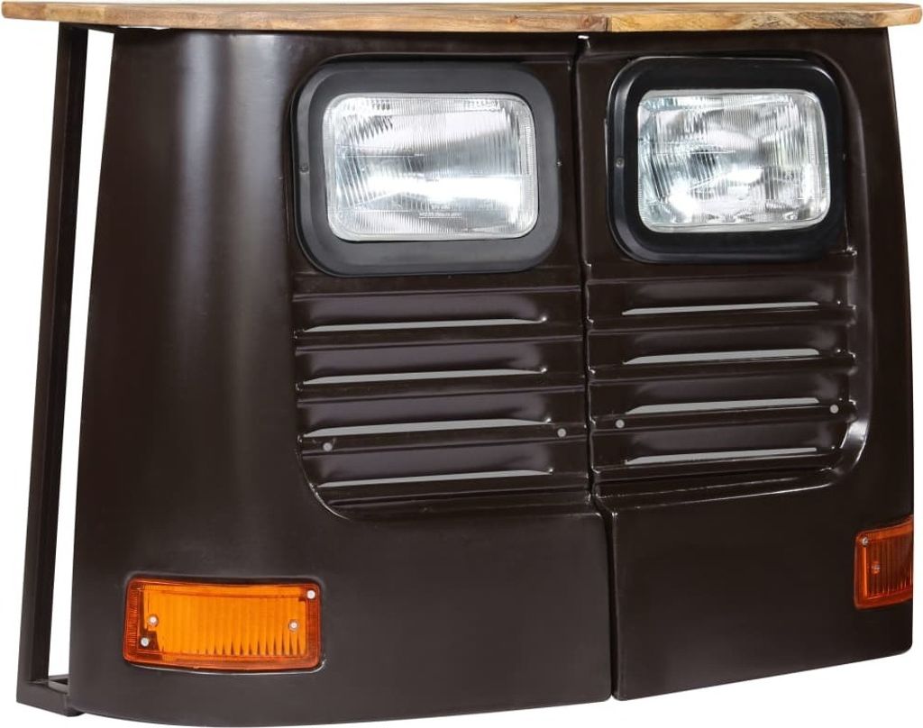 vidaXL Buffet de camion en bois massif de mangue gris foncé Image du produit 