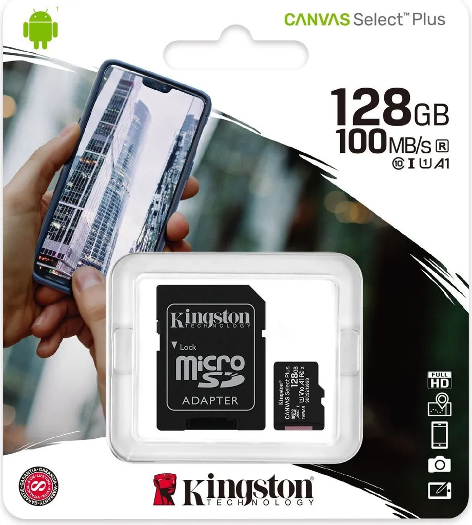 Carte micro SD Kingston Canvas Select Plus idéale pour vidéo Full HD