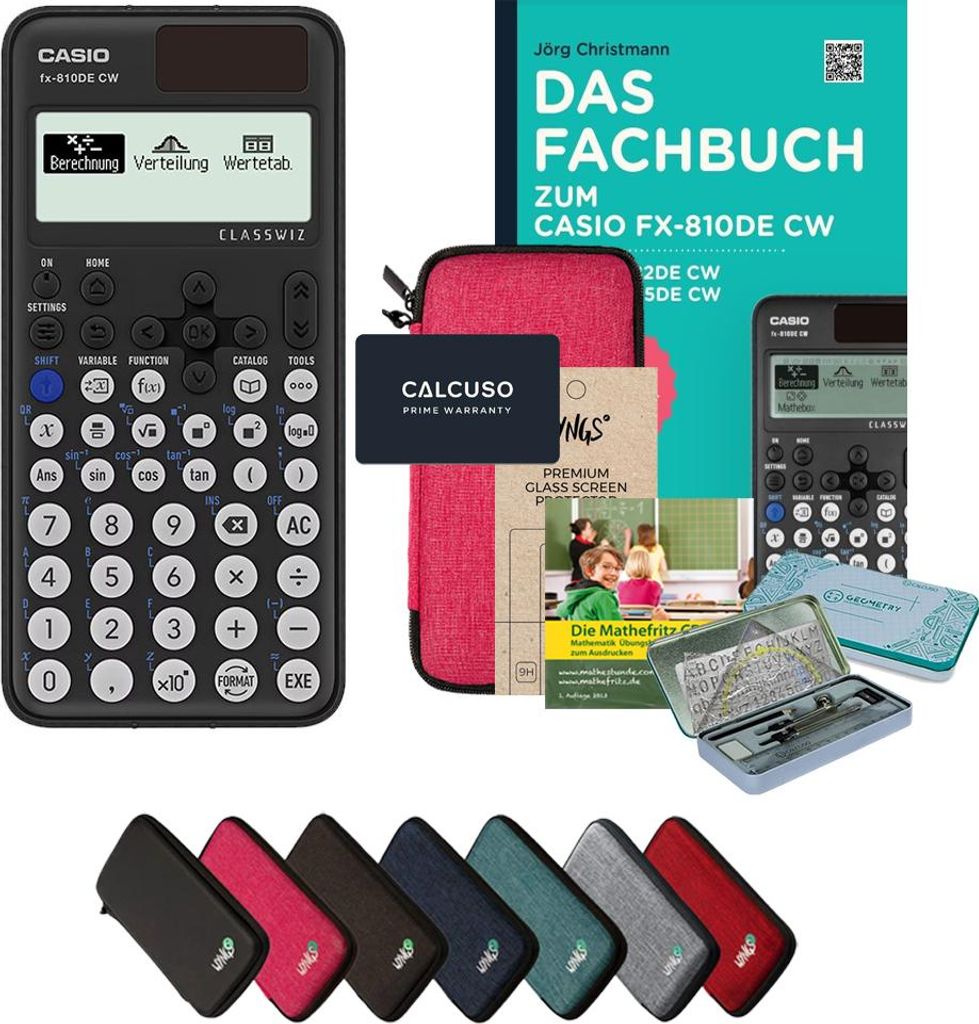 CALCUSO Streberpaket Pink mit Taschenrechner Casio FX-810DE CW ClassWiz