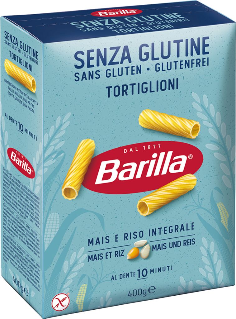 14x Pasta Barilla - Tortiglioni - Senza Glutine - 400g - Italienische Glutenfreie Nudeln
