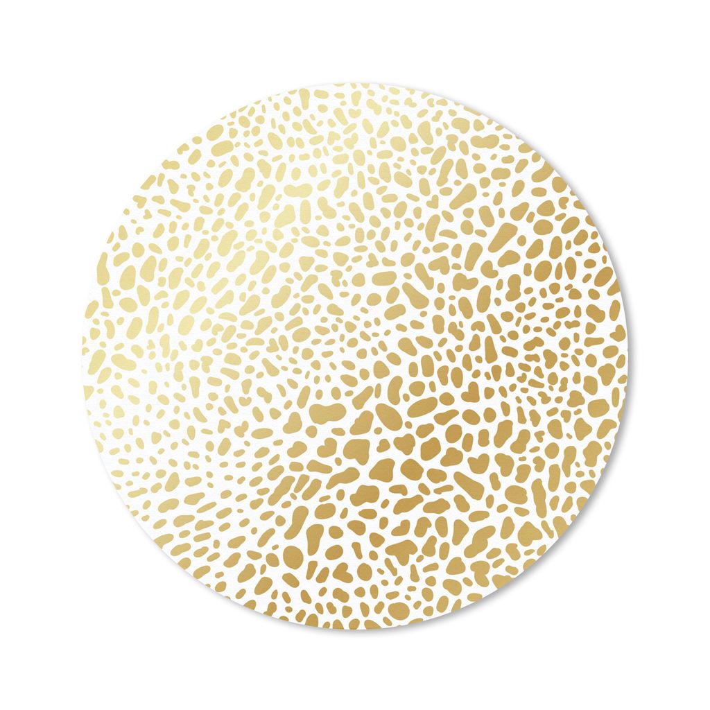 MuchoWow Mauspad Mousepad Pantherdruck - Gold - Weiß 20x20 cm - Mousepads - Maus Mat - Pad - Mausunterlage - Schreibtischmatte