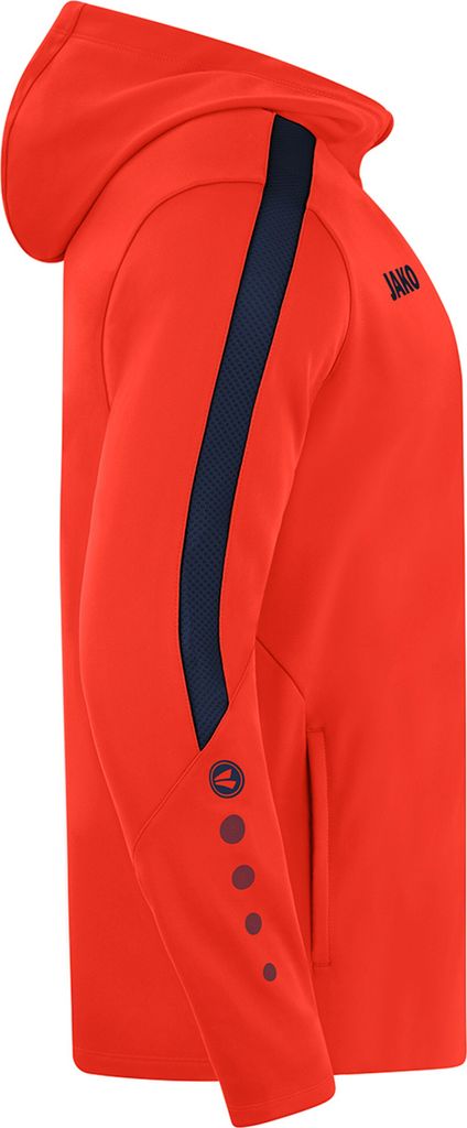 JAKO Kinder Kapuzenjacke Power, Farbe:flame/marine, Größe:164