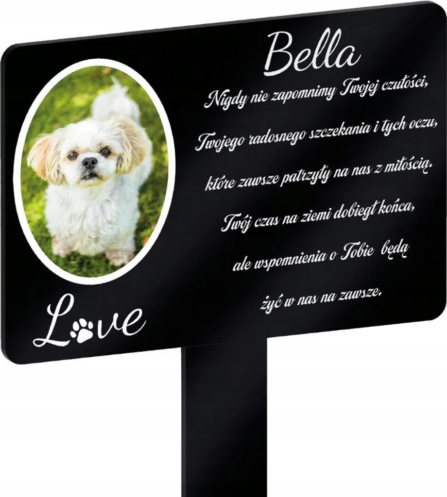 Plaque de tombe pour chien photo personnalisée et bougie LED intégrée