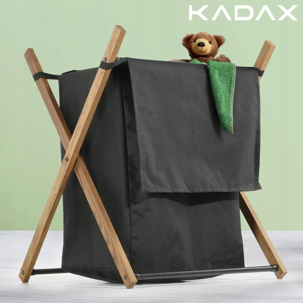 Panier à linge pliable 39L noir : idéal pour optimiser le rangement réduit - 3