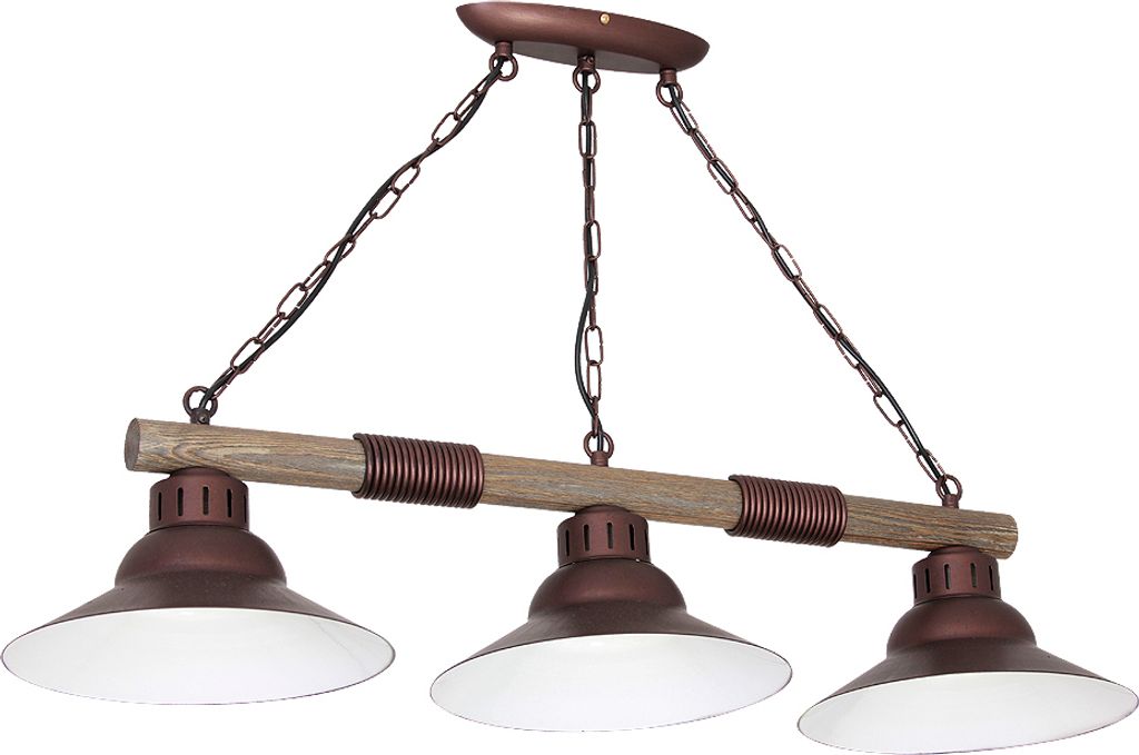 Pendelleuchte Vintage "Jose" Braun  Burgund Weiß Holz Produktbild 