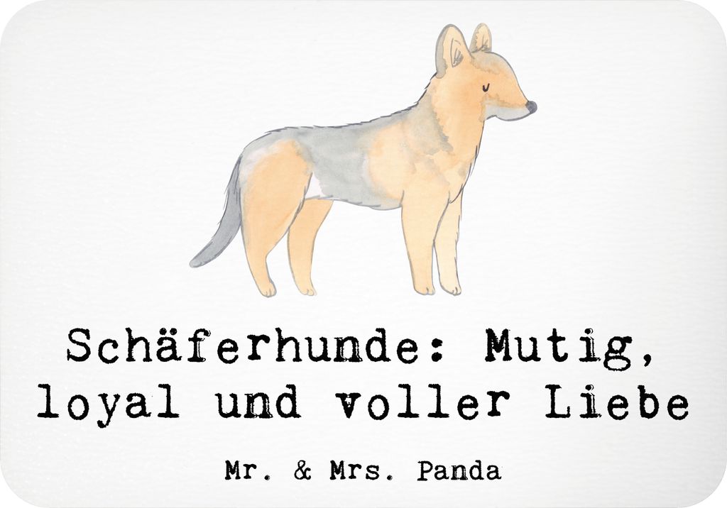 Mr. & Mrs. Panda magnet Schäferhunde Freundschaft - Weiß - Geschenk, treue Hunde, Hunderassen Charakter, haftmagnet, tafelmagnet, whiteboardmagne...