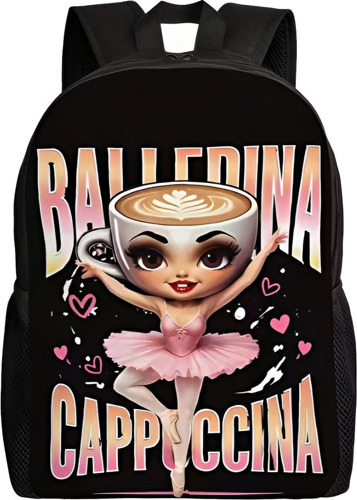 Dívčí batoh černý Italian Brainrot - Ballerina Cappuccina Obrázek produktu 