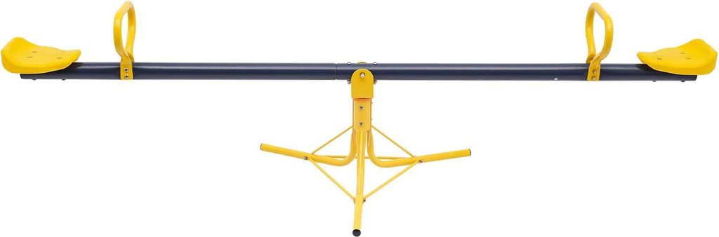 Spielplatz-Wippe - Drehbares Modell - Länge 2 m - Max. Belastung 50 kg - Stahl & PP - Rohrdurchmesser 5 cm - 14+ Jahre - Gelb