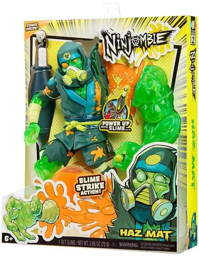 Figurine MGA Ninjombie Haz Mat Ninja Zombie avec Slime Gluant - 10 cm