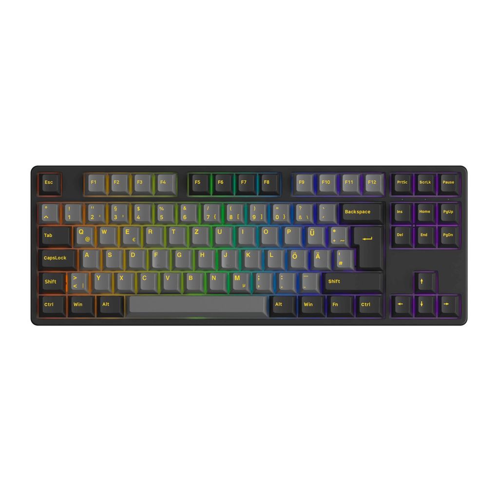 AKKO 5087S Schwarz & Gold ISO-DE Layout Mechanische Gaming-Tastatur N-Key Rollover TKL RGB Hot-Swap Kabelgebundene benutzerdefinierte Tastaturen