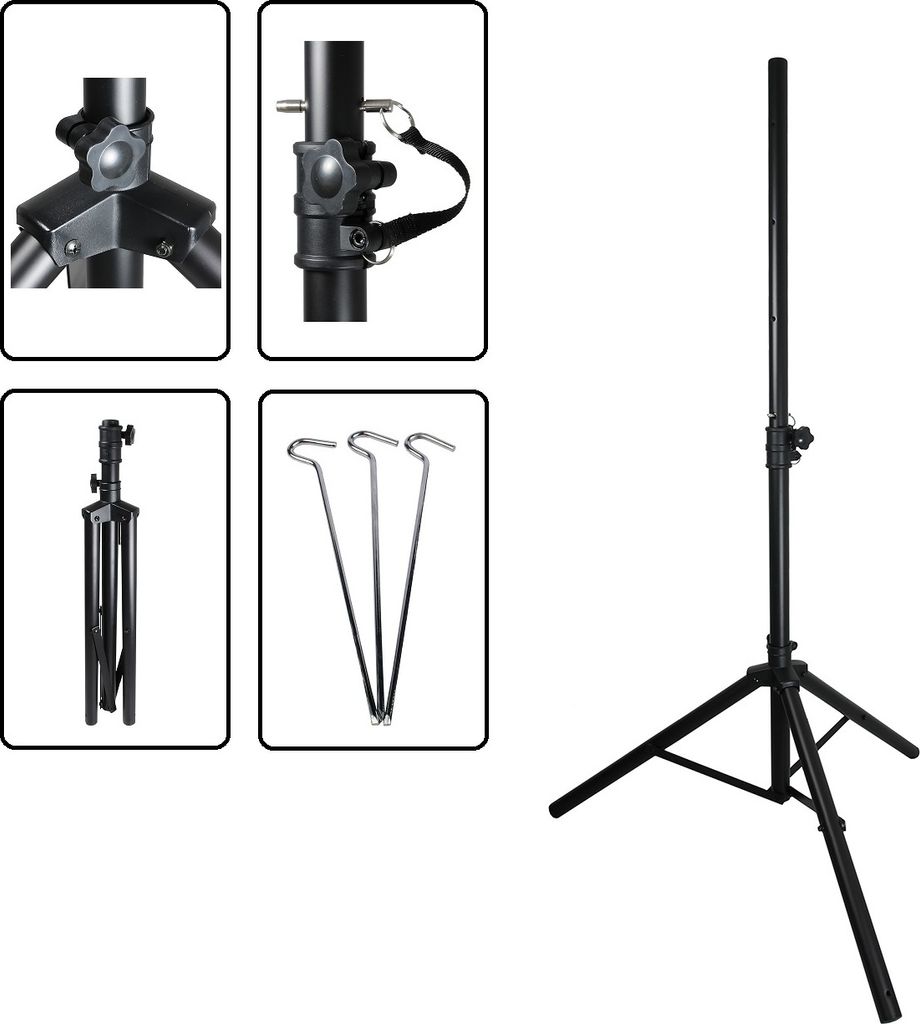Camping SAT Koffer Schüssel mit HD single LNB und 10m Kabel + Dreibein Stativ bis 100cm (mobile Sat Anlage 1 Teilnehmer)
