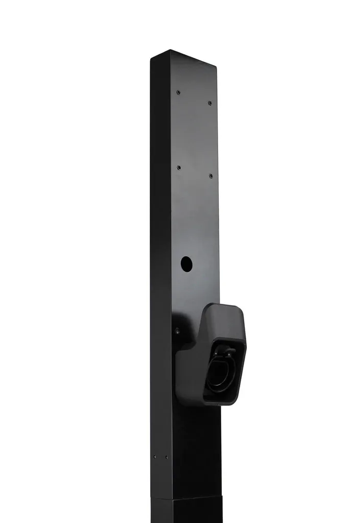Support Zaptec Go 2 résistant aux intempéries - Métal poudré noir 149cm