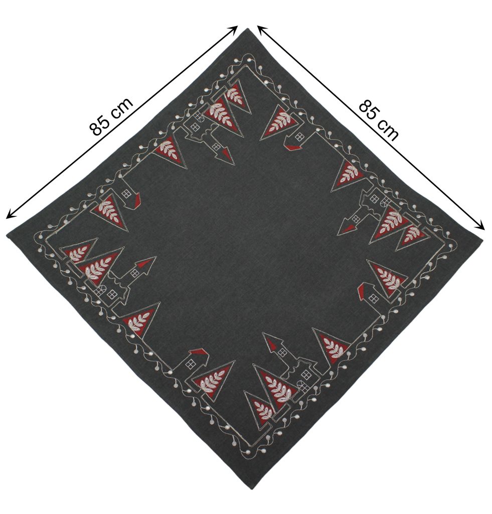 Tischdecke Weihnachten 85x85 cm Kirche Stickerei Tischdecken