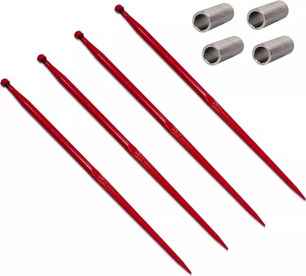 4x Frontladerzinken M 22X1,5 1100mm 110cm Ballenzinken für Frontlader +4 Buchsen