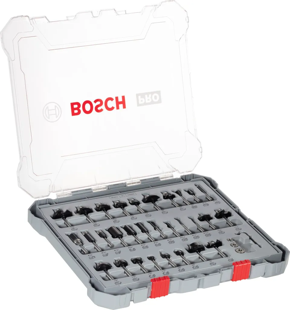 Coffret de 30 fraises de défonceuse 1/4 pouce en carbure pour le bois