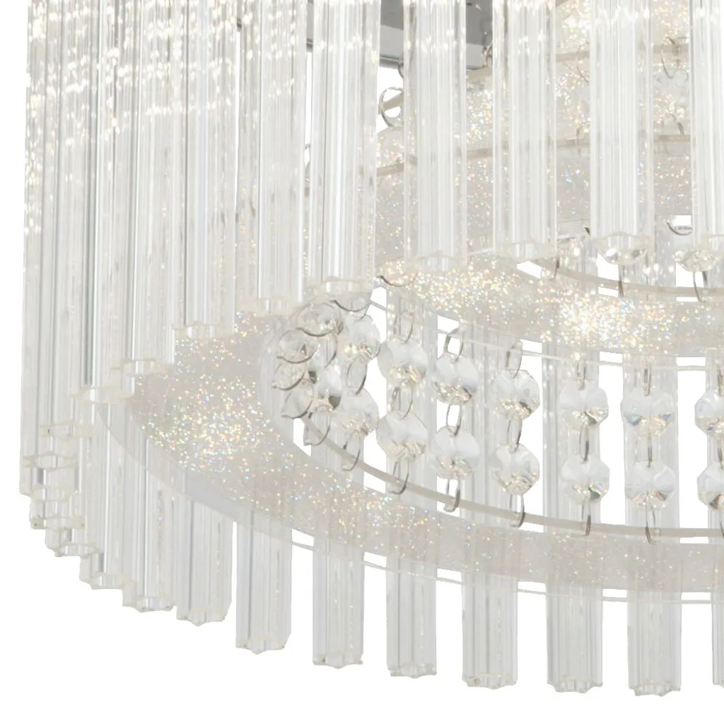 Plafonnier LED Moderne en Chrome - Éclairage de Plafond pour Salon