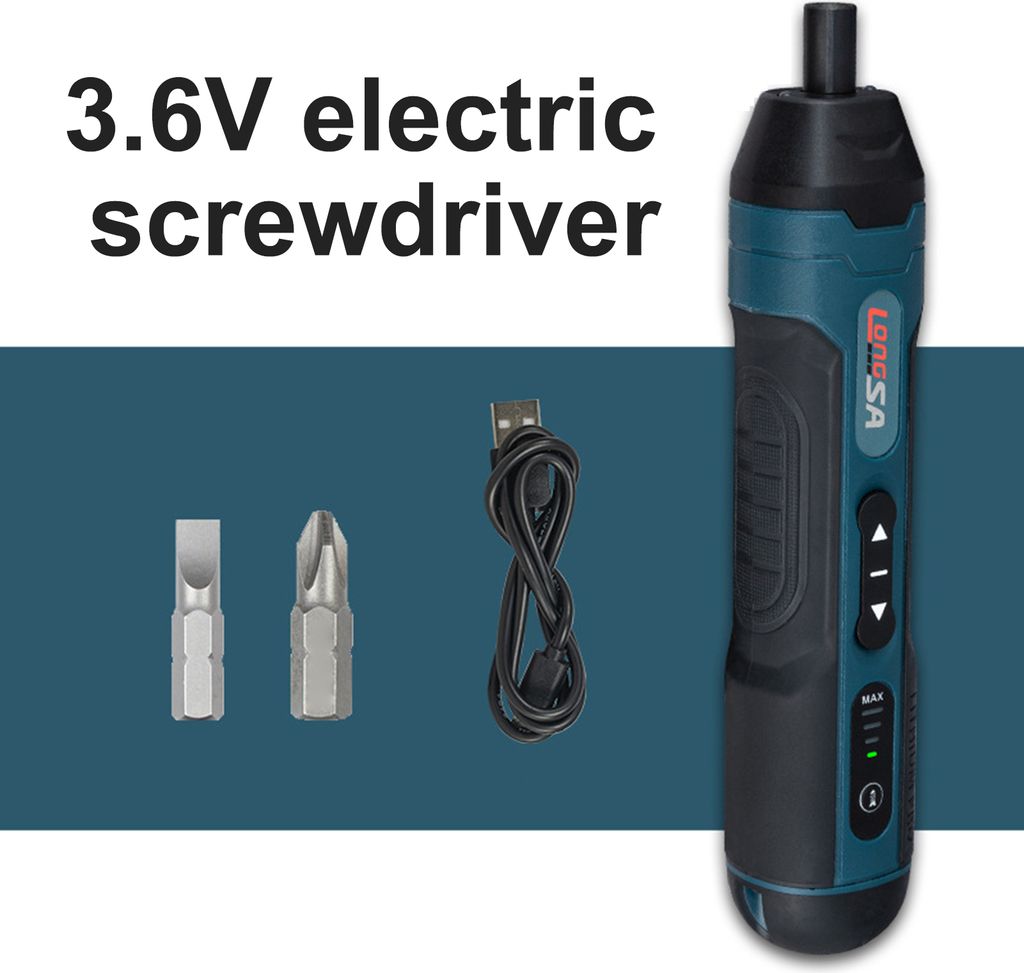 1 Set Electric Schraubendreher USB-Ladung Präzision Multifunktion 3,6-V-Kabel ohne Schnur, elektrischer Schraubendreher für die Industrie-2pcs