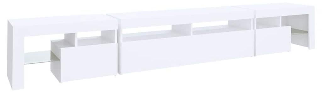 Mueble de TV con iluminación LED, blanco, 260x36,5x40 cm Imagen del producto 