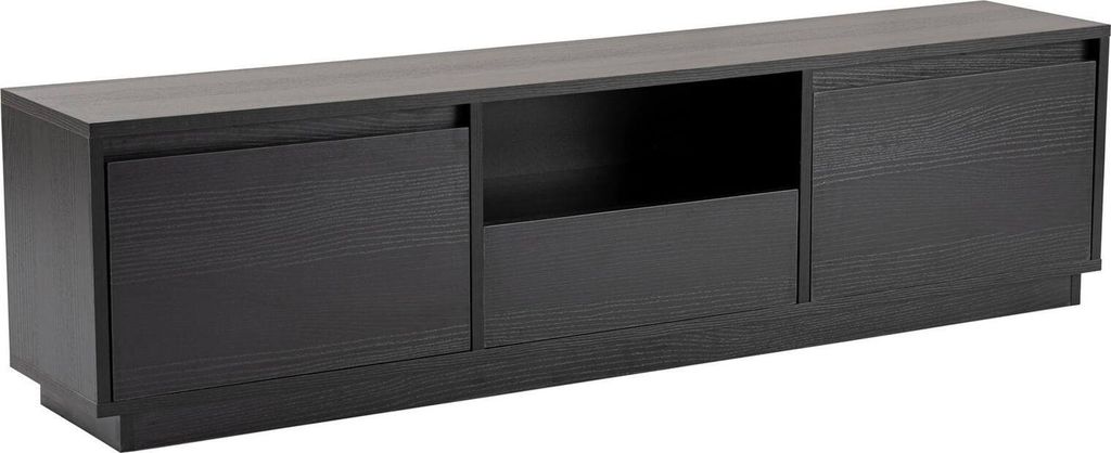 Fernsehschrank Morrigan, Ständer für Wohnzimmerfernseher, Niedriges Wohnzimmer-Sideboard, TV-Ständerbasis, 160x30 h42 cm, Schwarz
