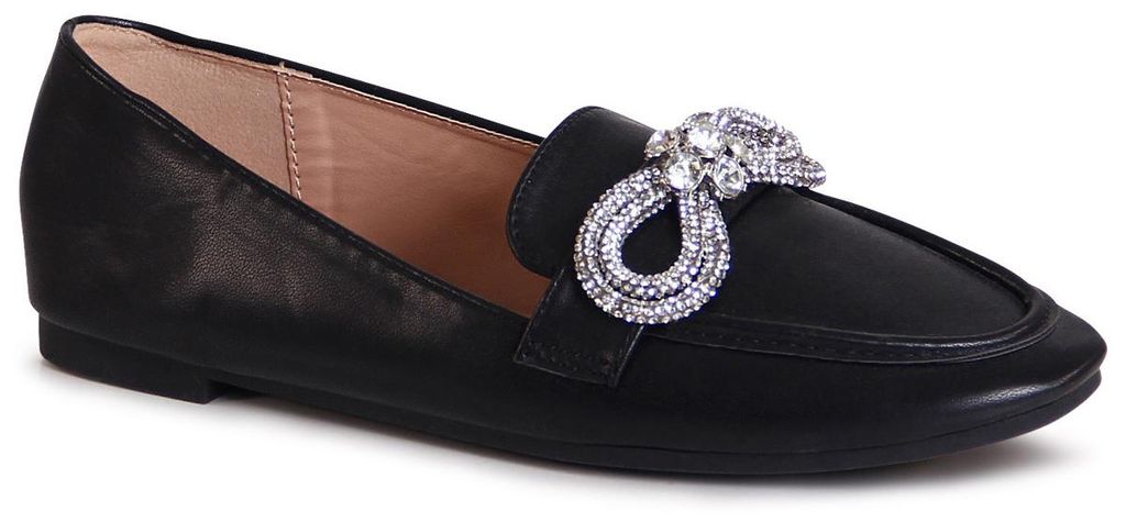 topschuhe24 2668 Damen Loafer mit Glitzer Schleife, Produktbild 