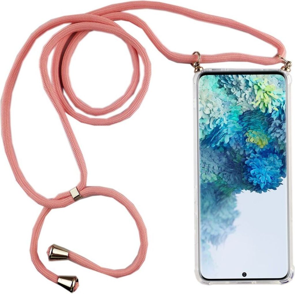 Samsung Galaxy Case Handykette Hülle Umhänge Tasche Slim Cover Case Handyhülle Kordel Band, Für Handy:Samsung Galaxy A71, Band wählen:Rosa