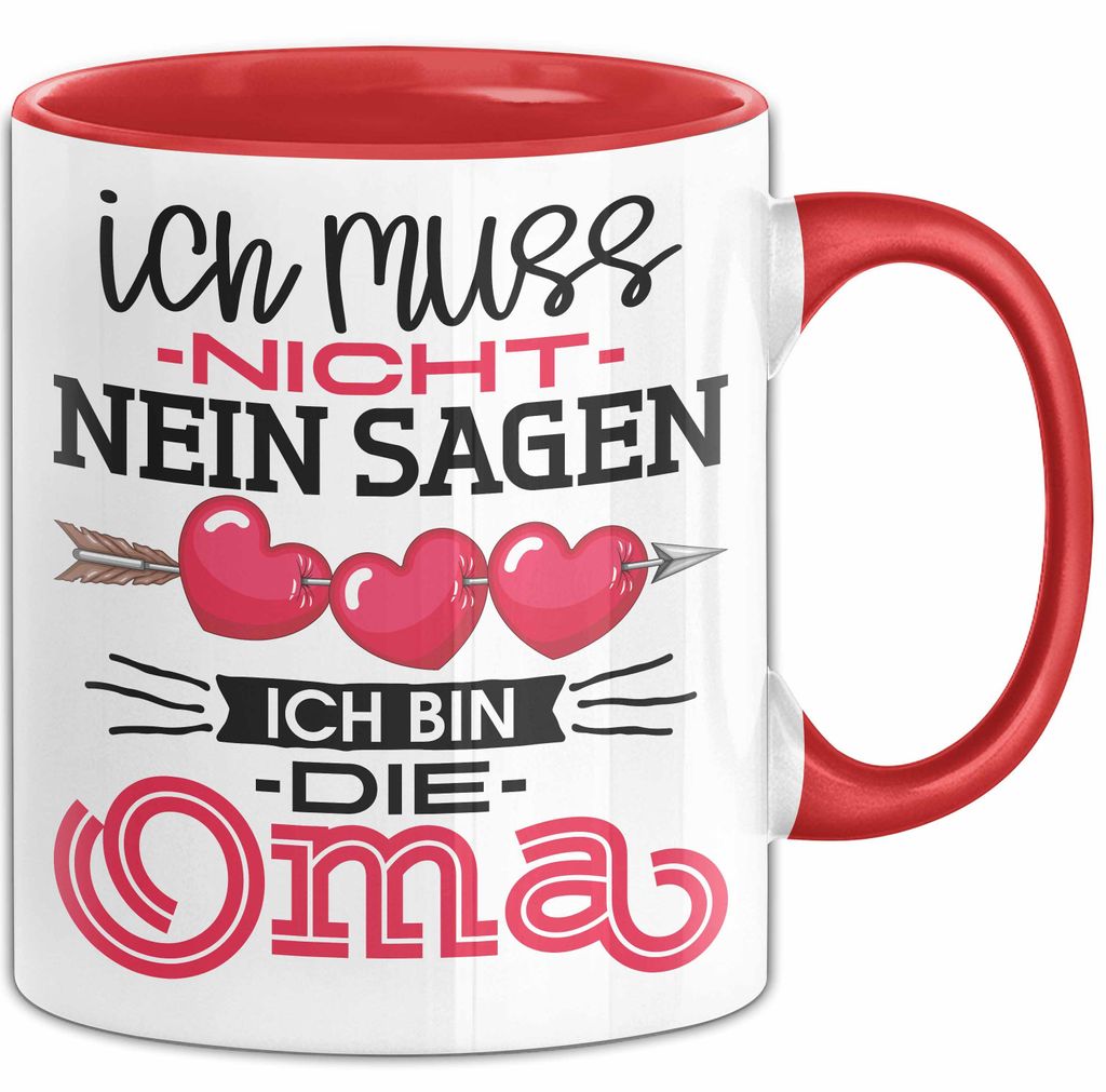 Nicht Ich Bin Die Oma Tasse Geschenk Muttertag Lustiger Spruch (Rot)