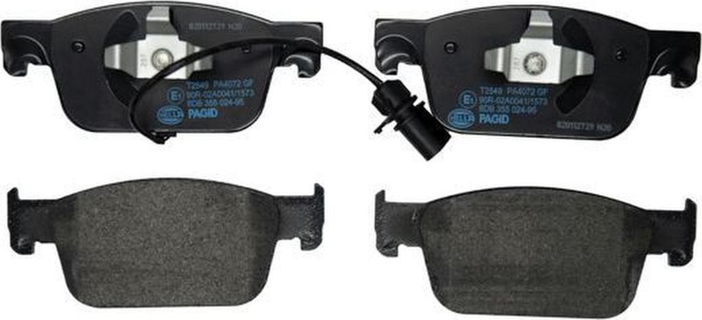 Bremsbelagsatz Scheiben inkl. Verschleißwarnkontakt 17 mm HELLA für u.a. AUDI A4