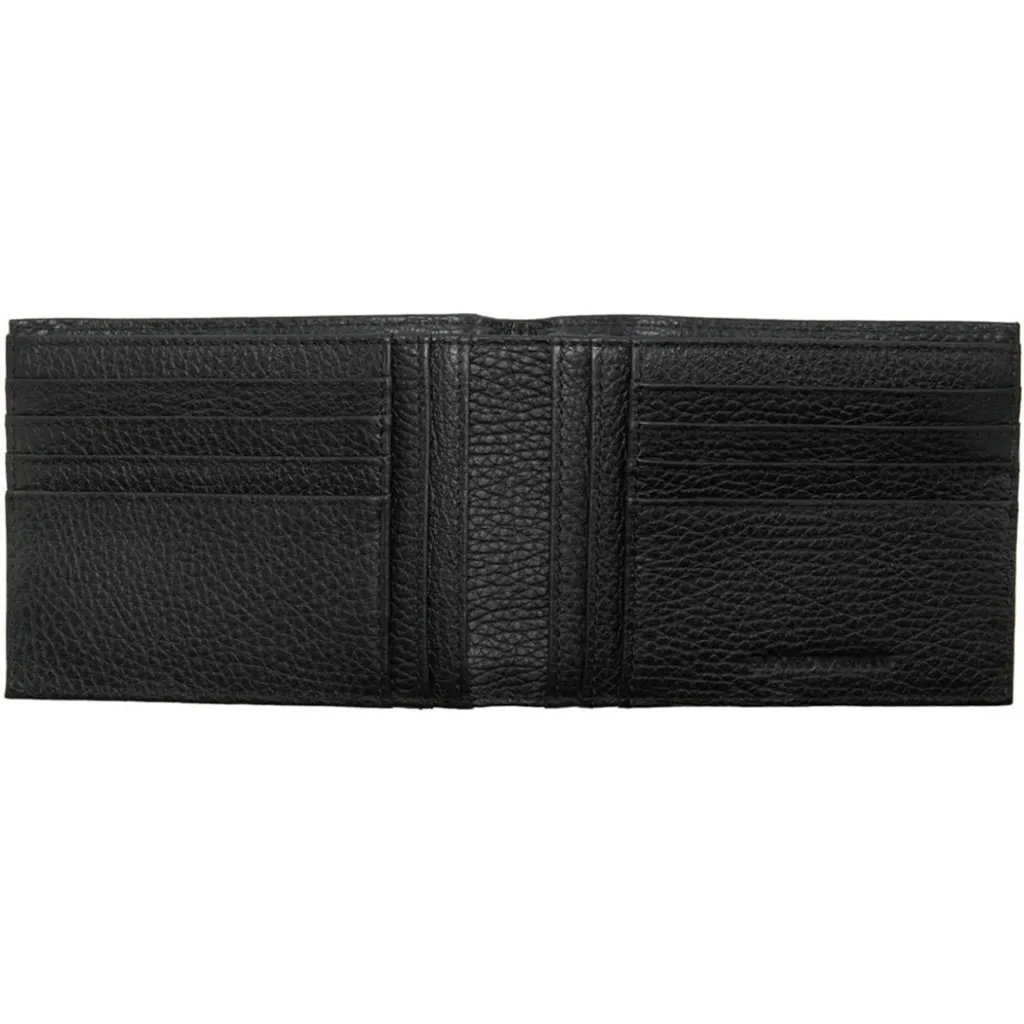Portefeuille pour homme Armani en cuir véritable noir - Modèle Luxe - 4