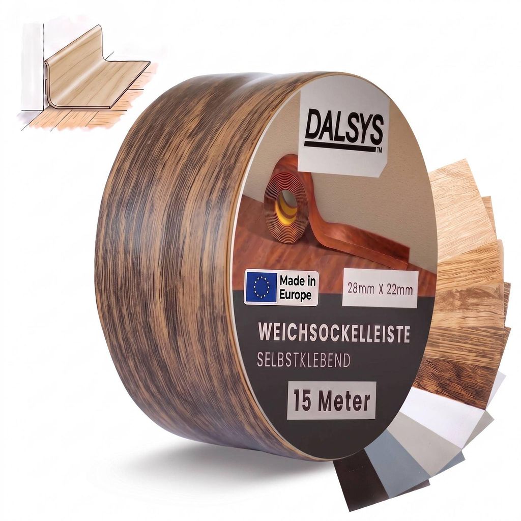 Dalsys Weichsockelleiste selbstklebend 15m Kastanie Produktbild 
