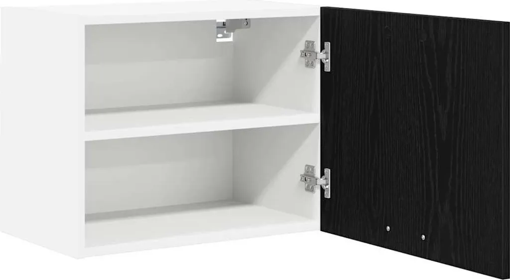 Mobile Pensile Design 50 cm Rovere Nero e Bianco - Arredo Moderno - 5