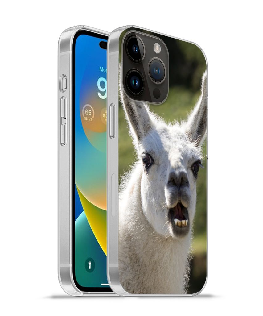 MuchoWow Handyhülle Schutzhülle Hülle für Apple iPhone 14 Pro Max Lama - Lustig - Kinder - Jungen - Mädchen - Kinder Silikon Softcase Handy ...