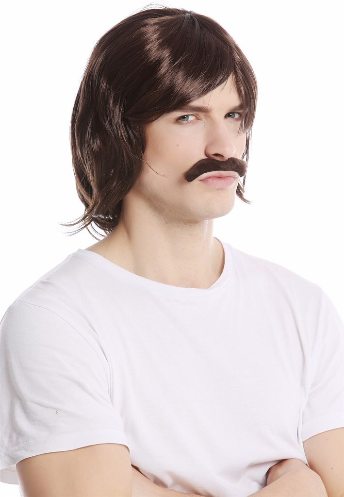 WIG ME UP Perücke Bart braun 70er Jahre 91105-ZA4 Produktbild 