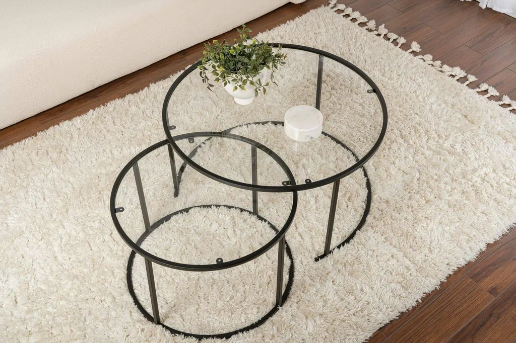 Table Basse de Salon Aedion 80x80 cm - Idéale pour Apéritif et Déco