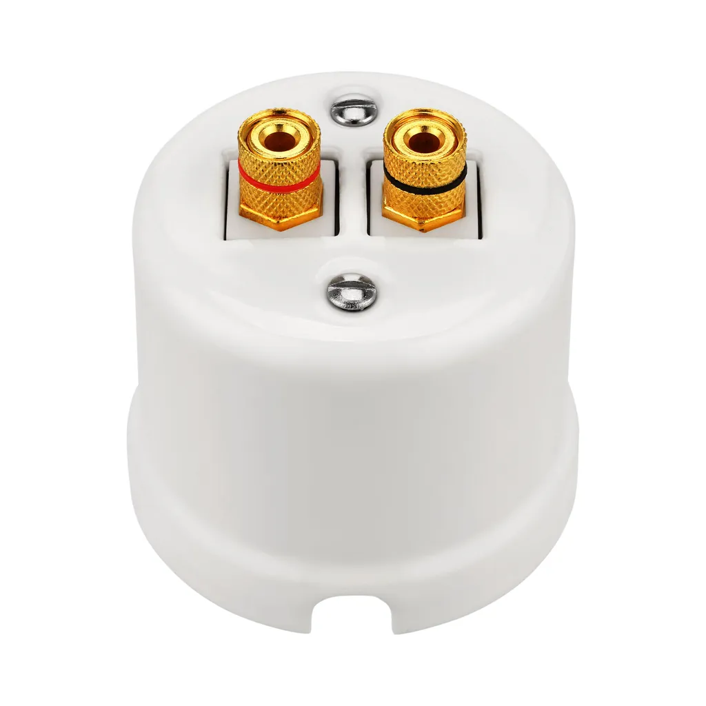 Enceinte vintage en porcelaine blanche I QR1 - Acoustique haut de gamme