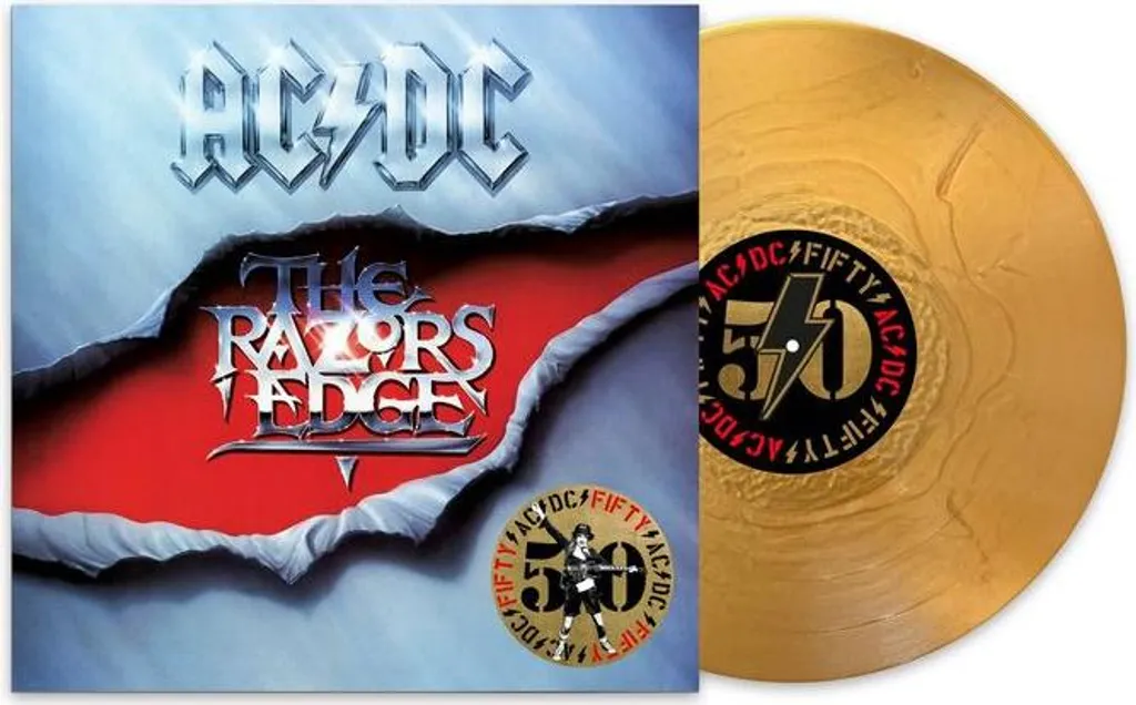 Vinyle Gold Metallic LP AC/DC The Razor's Edge Edition Limitée