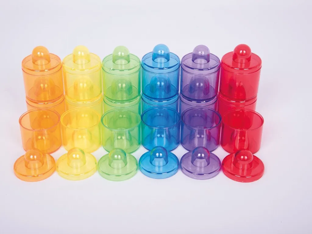 Pots de Couleurs Translucides Empilables - Plastique Résistant et Coloré