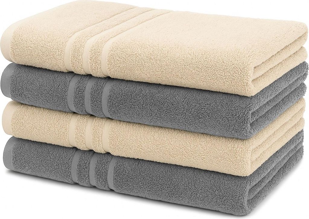 4er-Set Duschtücher70x140cm 100% Baumwolle 450g/m², extra Produktbild 