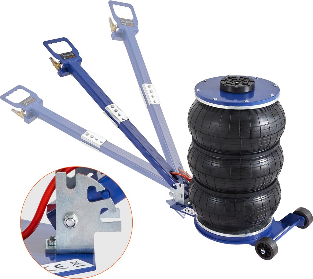 VEVOR Pneumatischer Wagenheber Triple Bag Air Jack 5 t, Dreifachbeutel Luftheber 140-470 mm Hubhöhe Sack Luftwagenheber, 5 Minuten Hub Luftheber W...