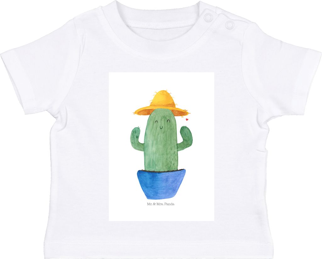 Mr. & Mrs. Panda Babyshirt Kaktus Hut 12. - 18. Monat - Weiß - Geschenk, Baby T-Shirt, Öko, Kakteen, , Kleinkind Shirt, Spruch, Geschenkidee, Rei...