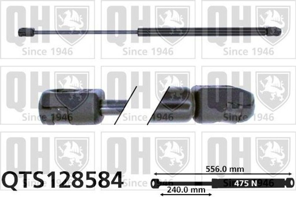 QUINTON HAZELL QTS128584 Gasfeder Heckklappendämpfer für FORD MONDEO III Kombi (BWY) 556mm